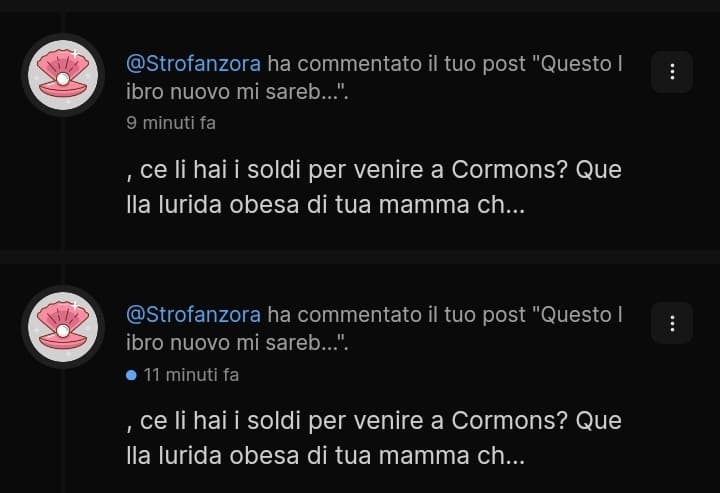 8 commenti in cui minacciava di morte mia madre