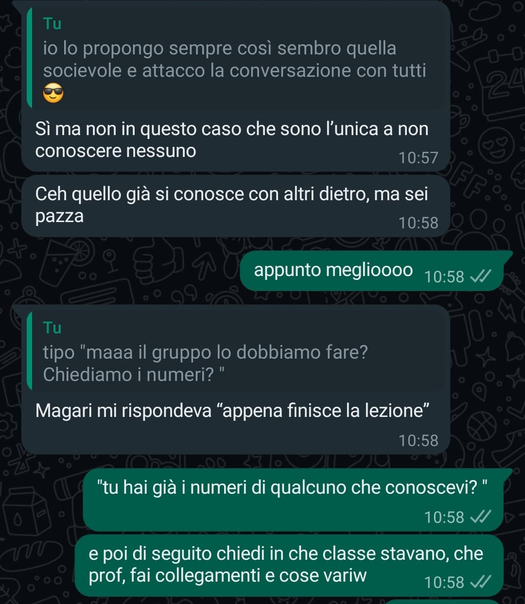 le avrò detto un centinaio di cose da dire durante sta mattinata, mi è venuta l'ansia anche a me. Ma le persone timide mi vedono come lei? ?