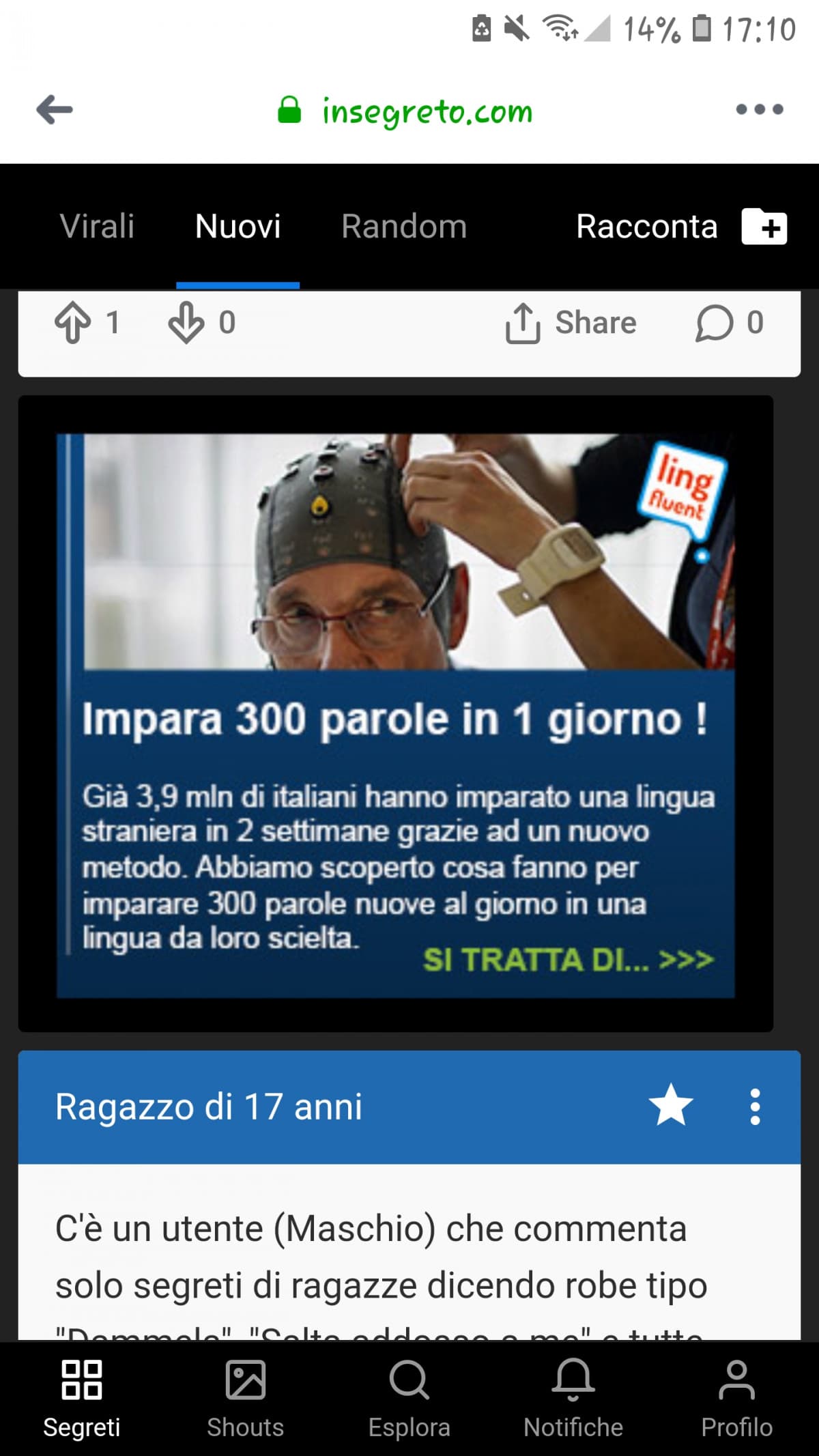 Certo, questa pubblicità si fa sempre più credibile... scielta è italiano?