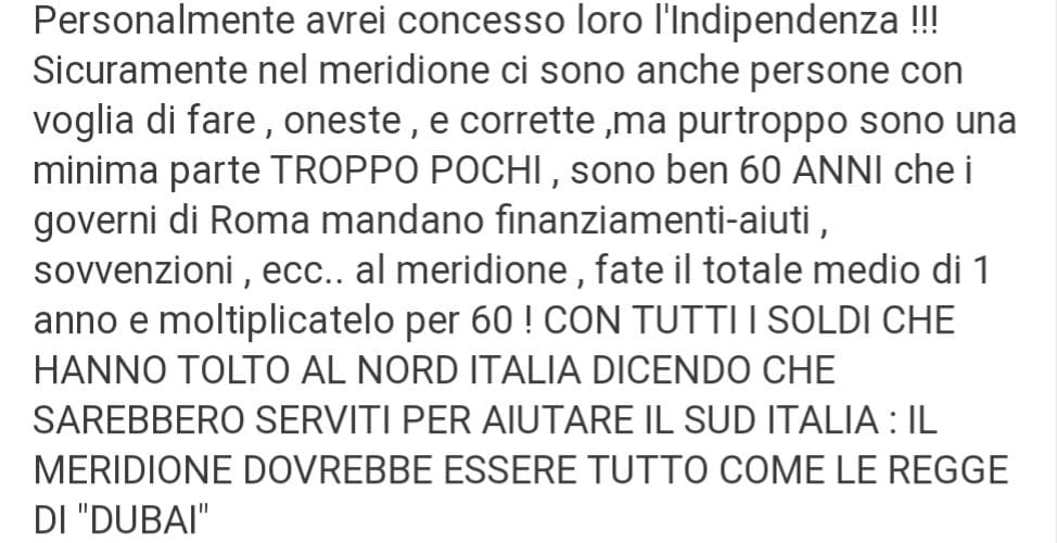 Poi dicono che al sud sono ignoranti...