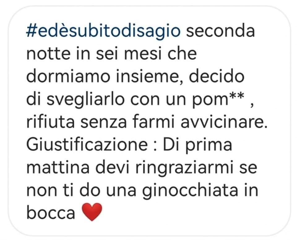 Io ero la prima che lo avrebbe svegliato così. Ora invece dico che lui ha ragione, dov'è lo spazio personale?