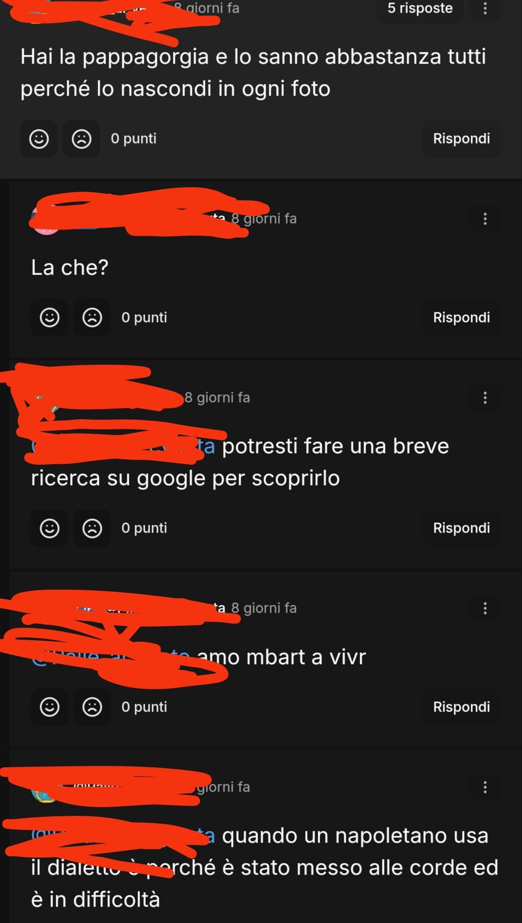 "Ha! Ti ho detto che hai il doppio mento e non sai cosa rispondere! Ti ho messo alle strette! 