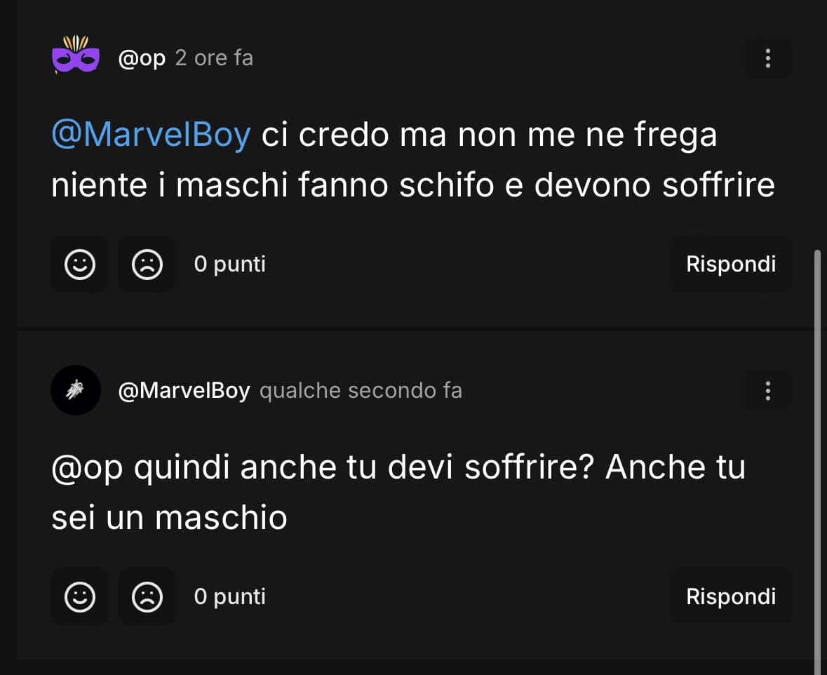 Solo in Italia c’è questo odio stupido di generi, quando in Italia la gente sarà abbastanza intelligente da capire che il sesso non fa la persona? 