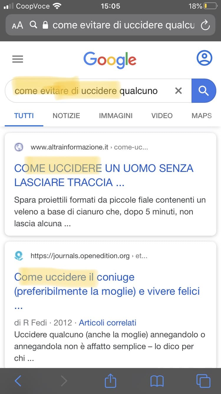 Pure Google sa ormai quando mento...