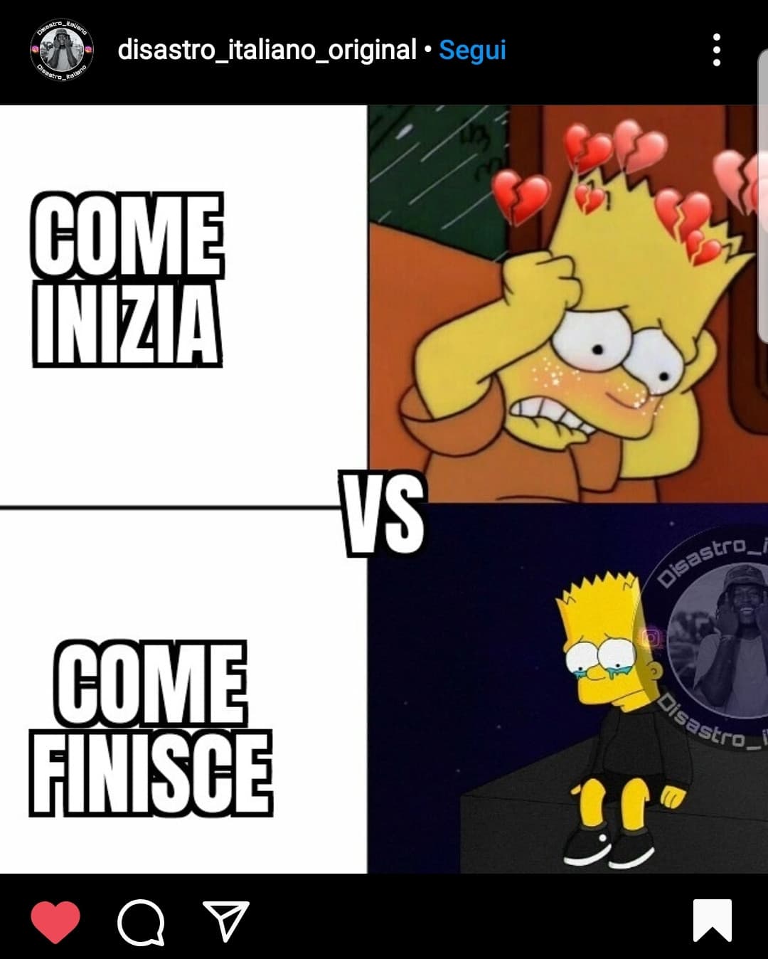 È così sempre, che sia in amore o amicizia. Nessuno è esente da questo destino. Ma è fisiologico, ľ importante è godersi il momento preparandosi al brutto finale. 