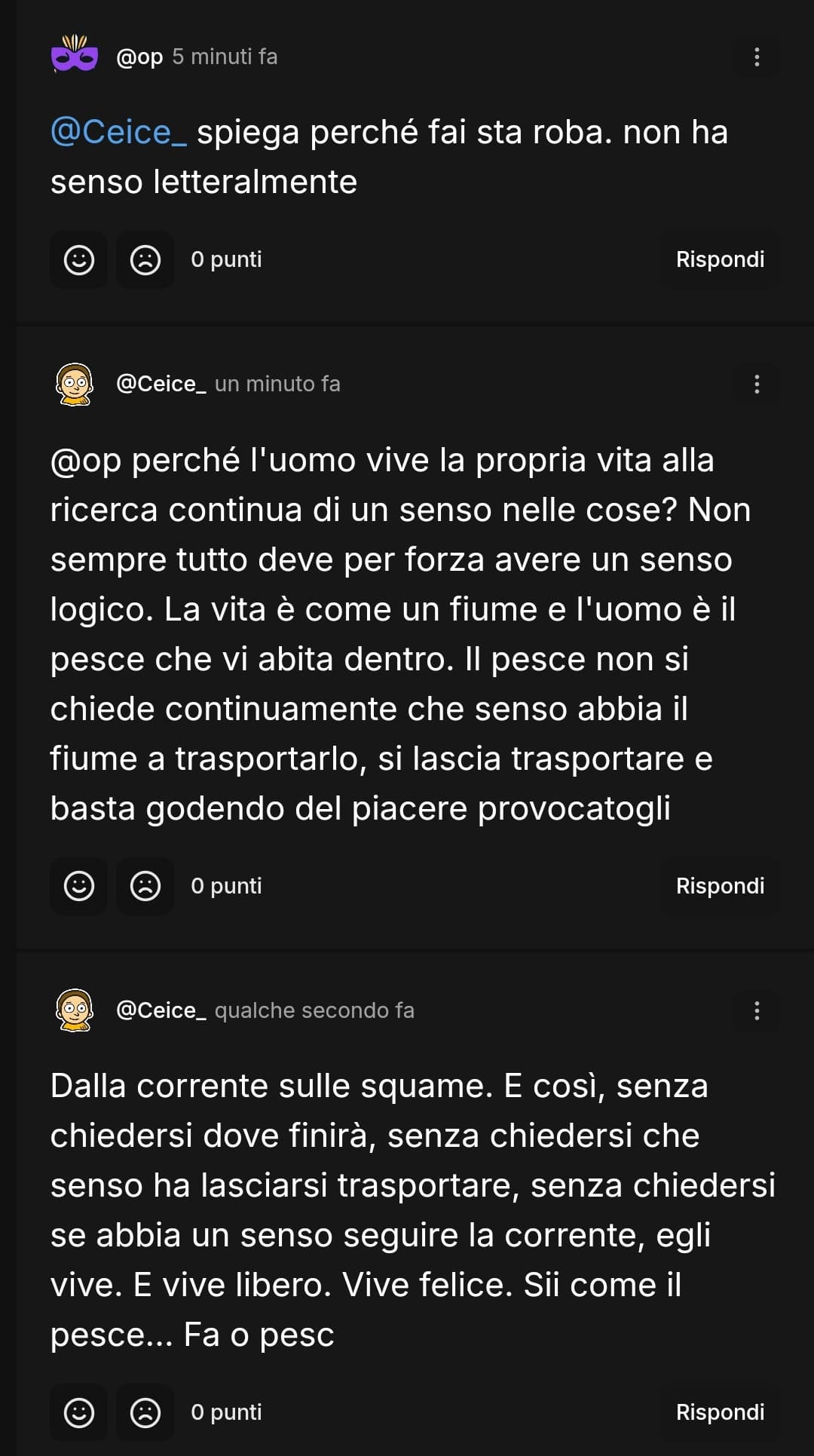 Forse in questo sito dovreste tutti più fare o pesc