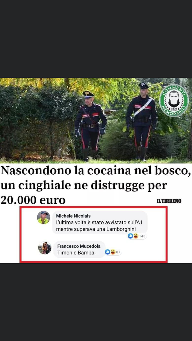 Non so se faccia ridere però a me si 