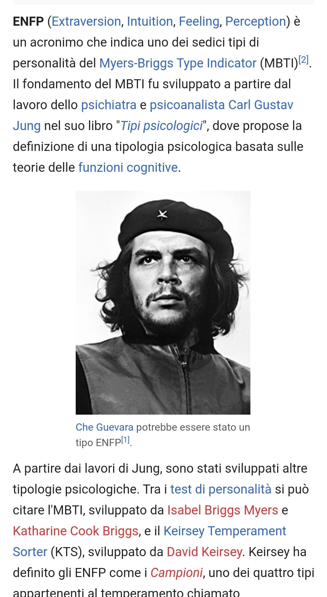 Uh-hu, quindi forse il Che è ENFP come me