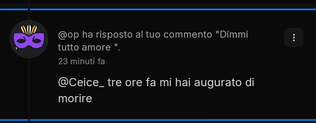 Fratm hai cancellato il post, non mi ricordo chi sei, e devi essere più specifico... Auguro la morte a tante persone... 