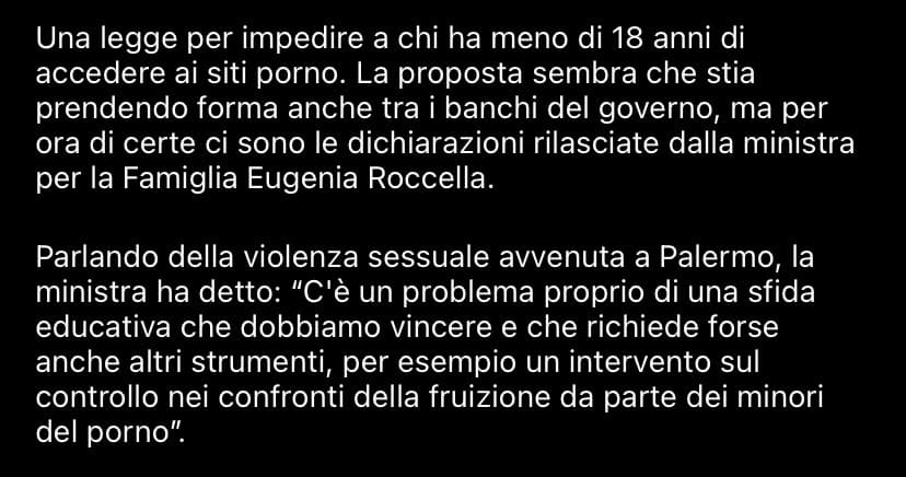 Sono completamente d’accordo, il miglior modo per evitare che avvengano altri stupri non è educare i propri figli, bensì proibirgli di guardare porno. Ma io onestamente vieterei anche la masturbazione ai minori di 18 anni