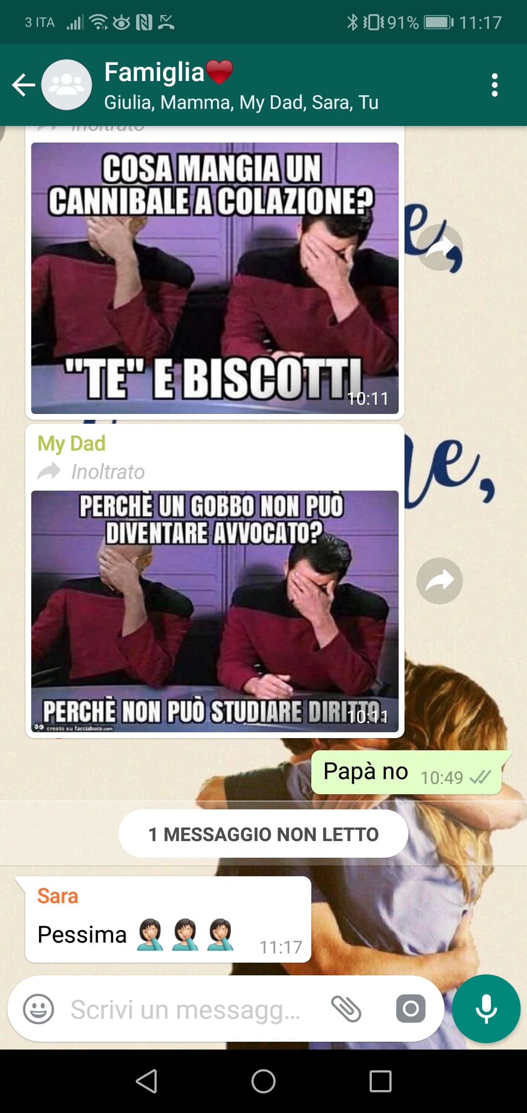 Quando tuo papà fa battute da suicidio ??