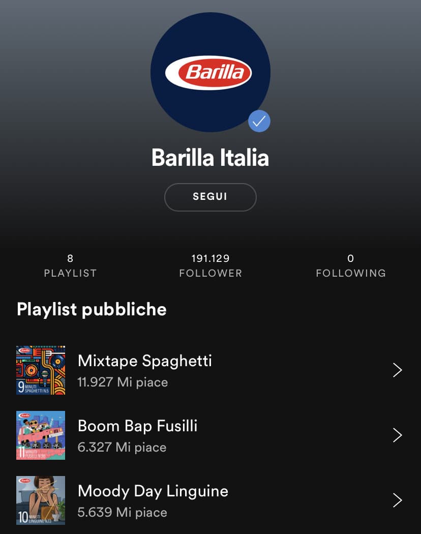 ho scoperto che la barilla ha un account spotify con playlist che durano esattamente il tempo di cottura di ogni tipo di pasta-