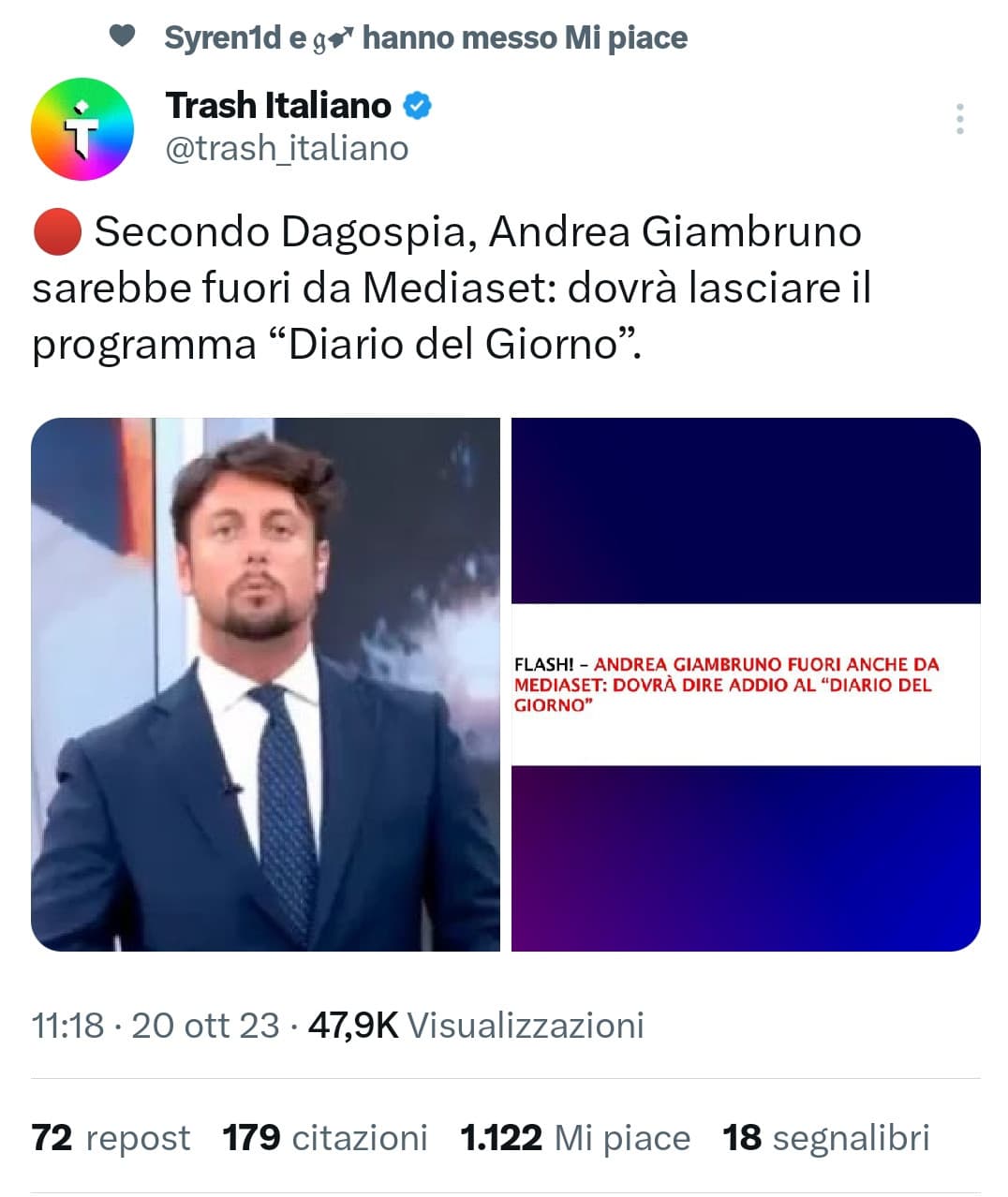 Il modo in cui sto tizio nel giro di 2 giorni ha perso la faccia, la compagna e ora pure il lavoro, praticamente l'unica cosa che gli è rimasta è il ciuffo 