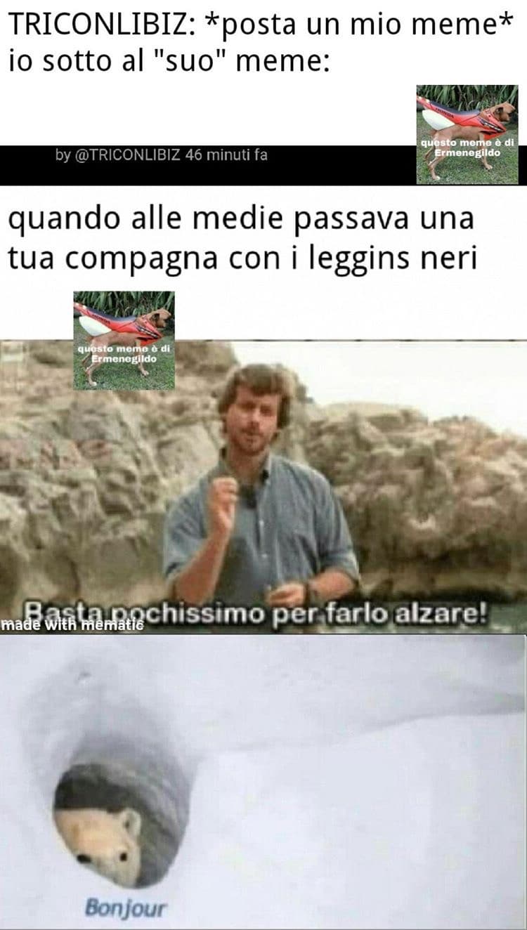 Ragazzi ovviamente non è un mio meme, i miei fanno schifo