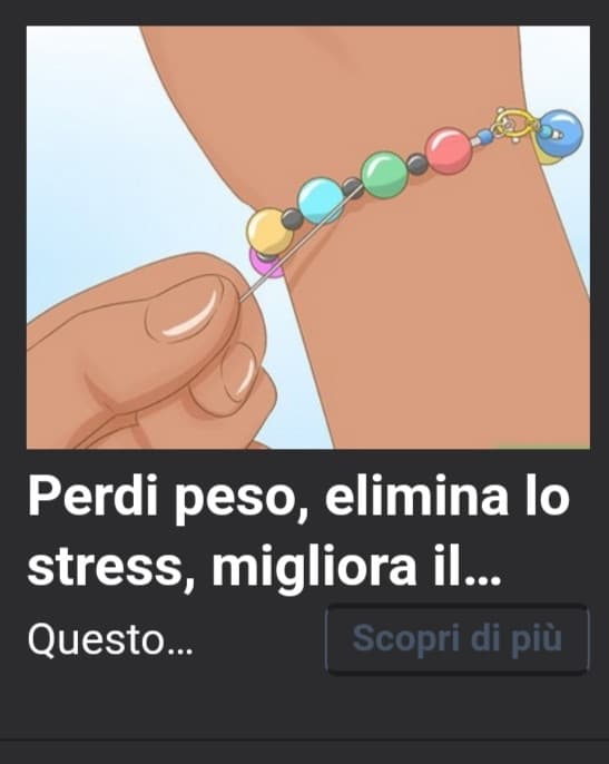 La novità dei braccialetti delle pubblicità di insegreto che ti fanno dimagrire ahahahah 