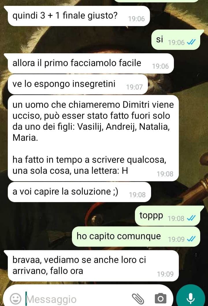 ragazzi è già pronto l'enigma