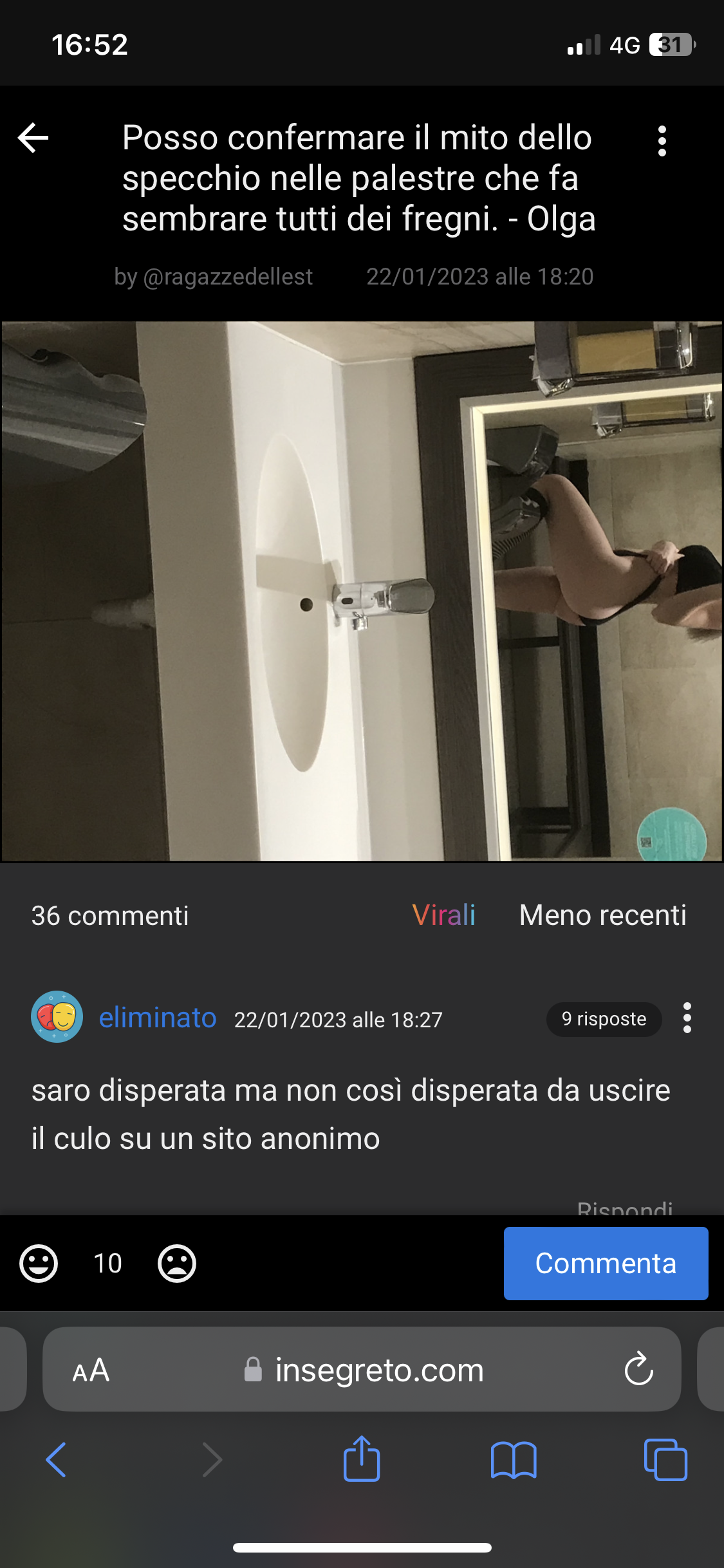 Mi sono imbattuto in questo shout. Comunque tutti quelli che sessualizzano una foto in cui praticamente non si vede nulla lasciatevelo dire: è ora di staccare da internet e farsi un giro all’aria aperta…