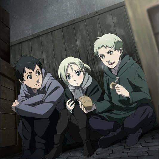 Bertholdt, Annie e Reiner da ragazzini