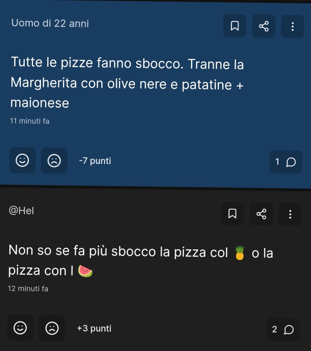 nel dubbio posso dire che la pizza è sopravvalutata