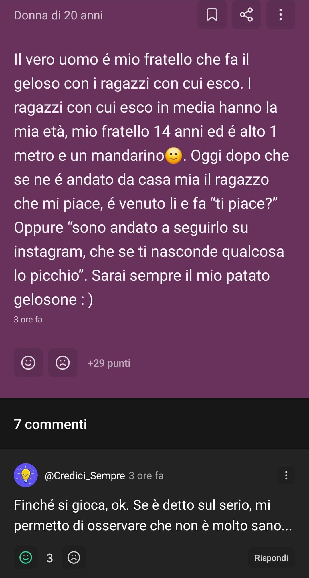 Io spero, come dice il primo commento, che sia una cosa così, per scherzare