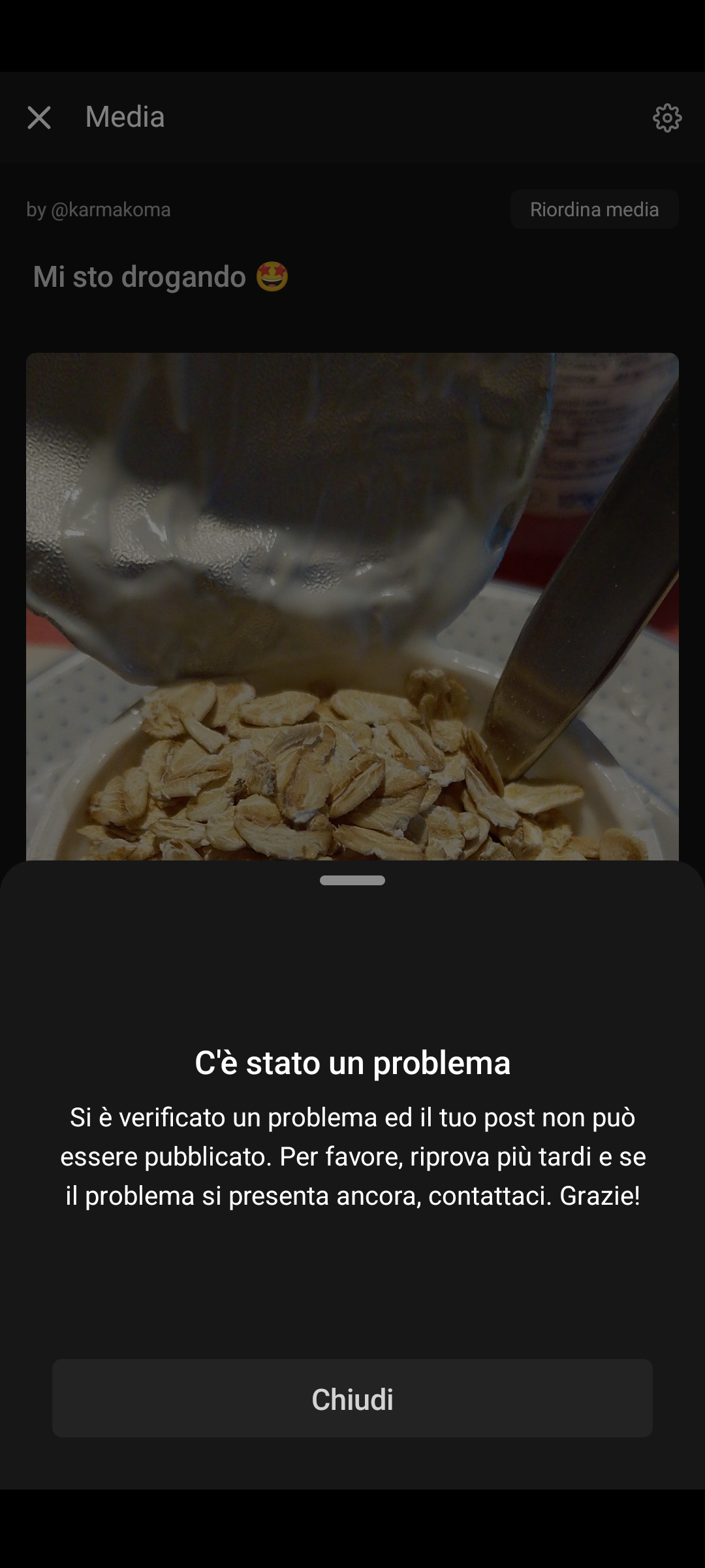 prima stavo facendo merenda