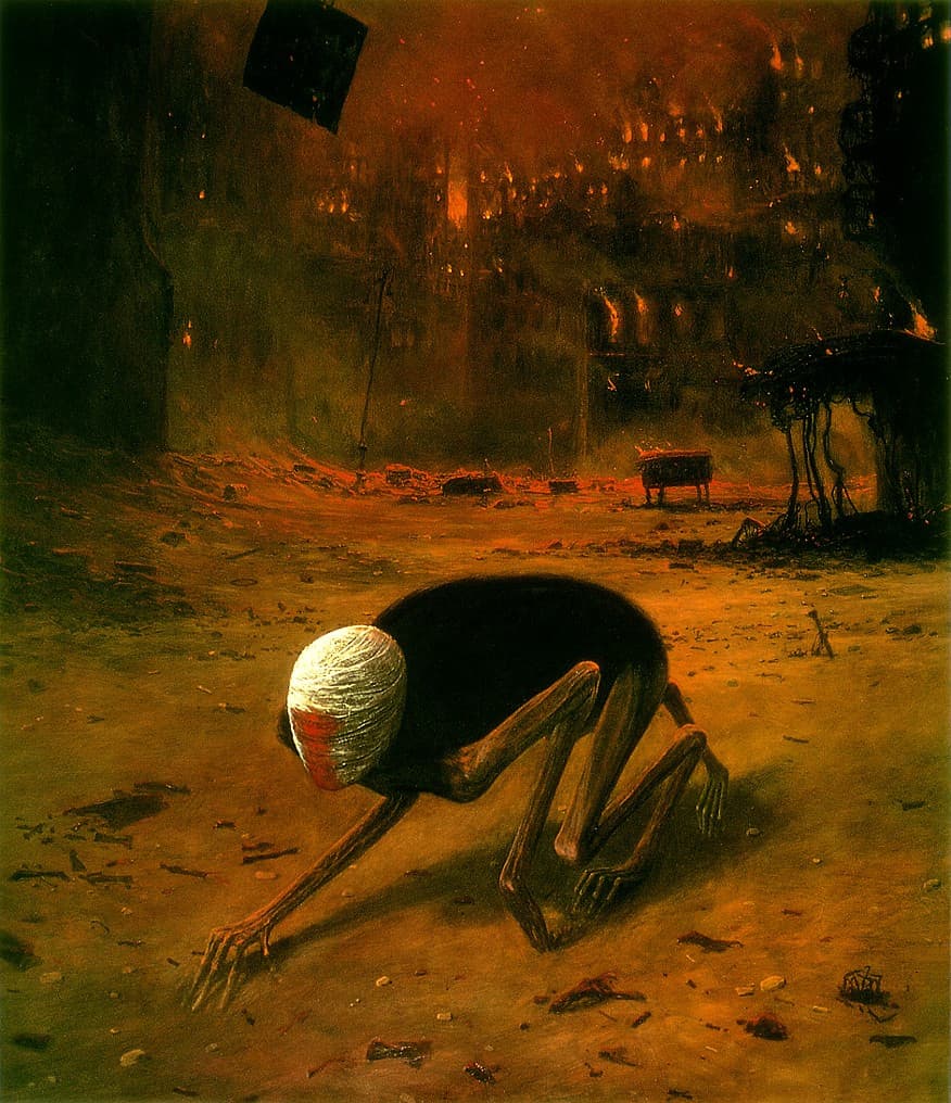 Zdzisław Beksiński - Crawling death (1973)