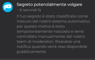 Se mi dicessero pure quale segreto era apprezzerei