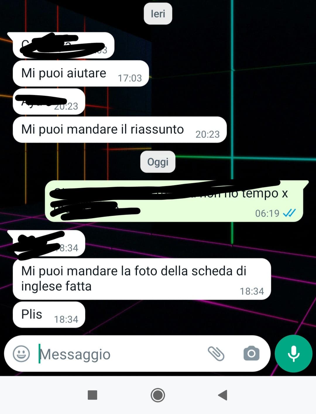 Porcaputtana perché chiedono tutto sempre a me,fate i compiti cazzo