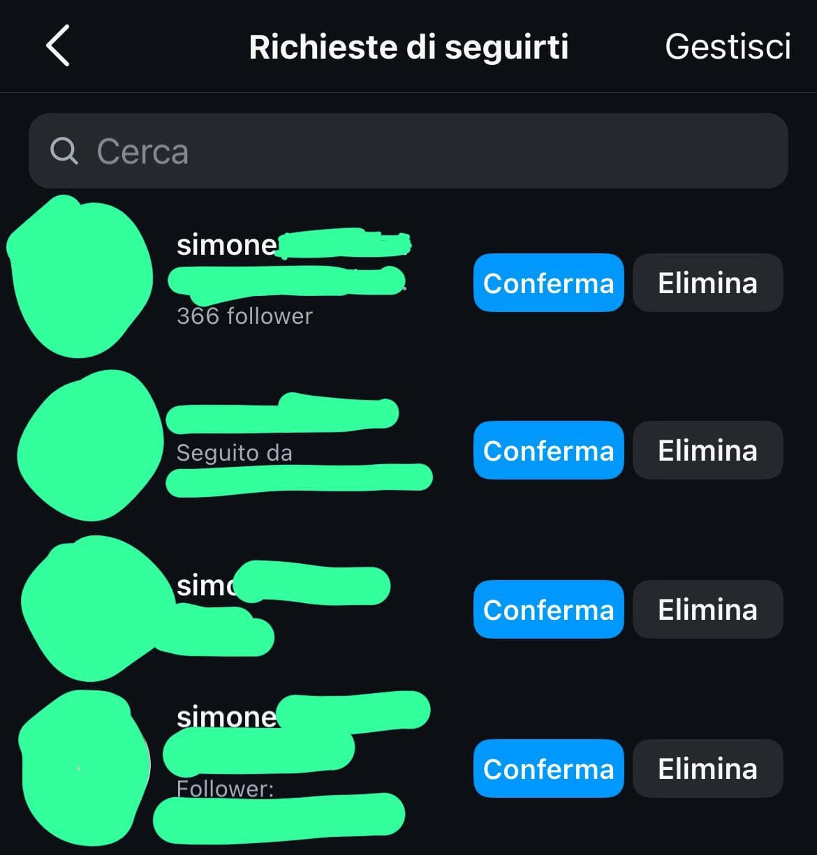 Talmente disperata nel trovarli che mi sono messa a seguire tutti quelli di nome Simone con cognomi simili o simili di viso