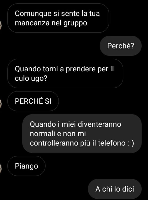 Non sto piangendo mi sono solo entrati una Eva,un Ugo,una Marjia,un'Angy e un Salvatore nell'occhio :")