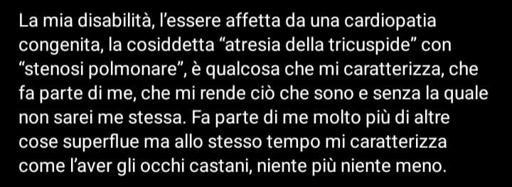 Detesto le persone che parlano così della disabilità. Ci sono tante persone che seguo che mostrano cosa fanno nonostante le loro difficoltà, ma mettere al centro di tutto la propria disabilità è più limitante della disabilità stessa. Lo dice uno che è cost