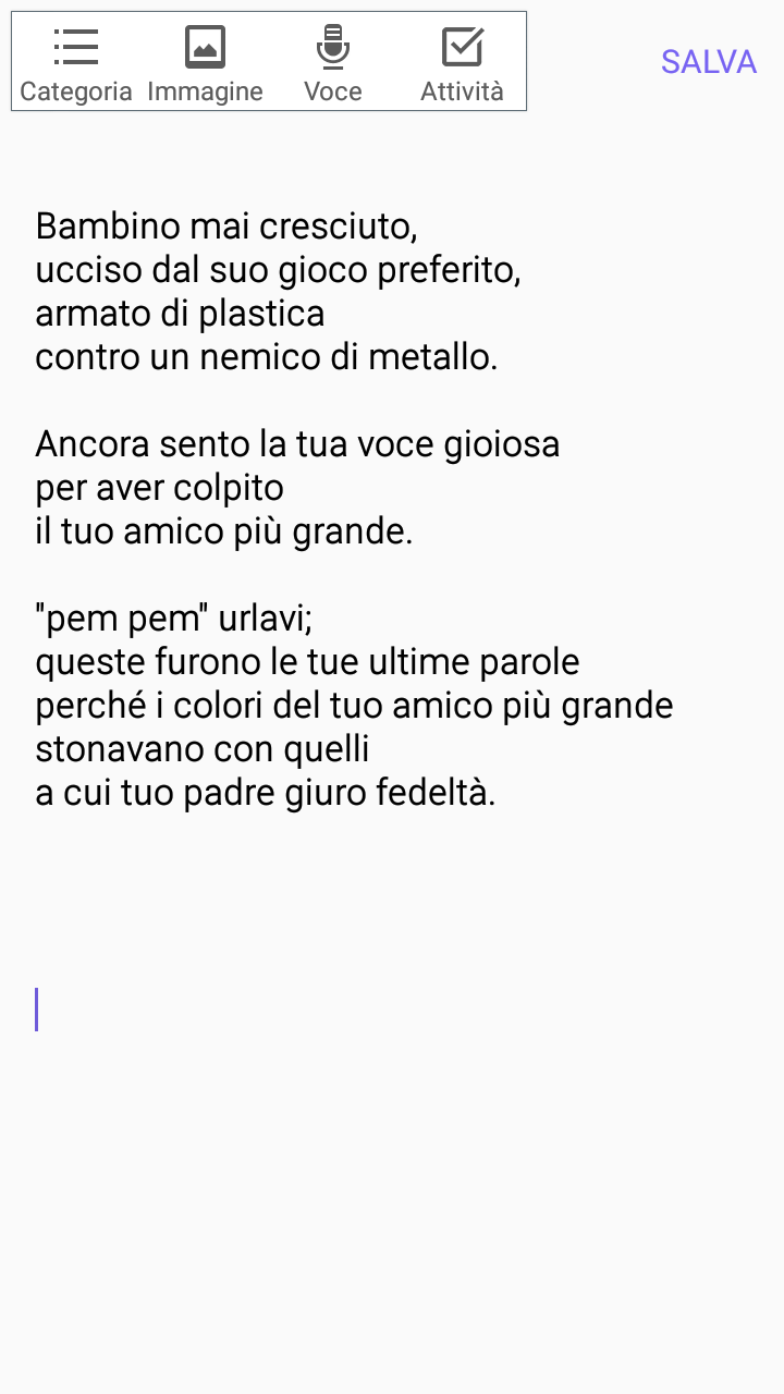 Vecchia poesia rivista di recente.