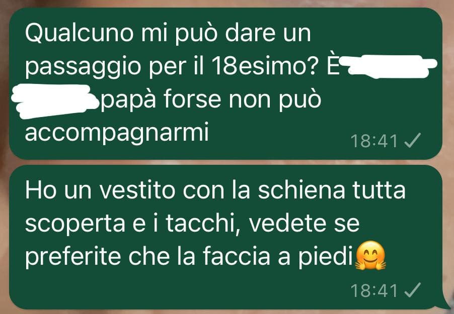 Ogni volta che chiedo alle mie zie di accompagnarmi da qualche parte mi rispondono di no e che “hanno mal di testa”