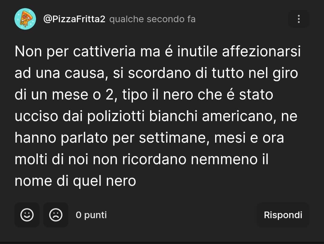 Oggi ho pubblicato un post sui funerali di Giulia Cecchettin... questi sono alcuni dei commenti. di due persone represse e tristi.