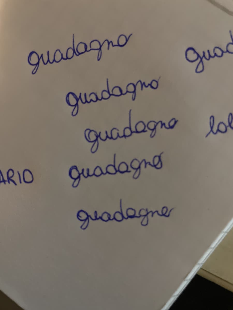 Amo troppo il modo in cui scrivo “guadagno”