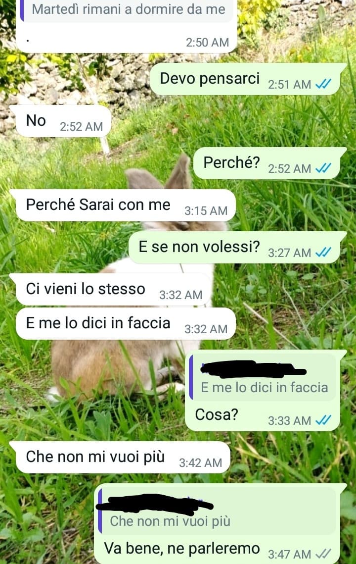 In realtà lo voglio da morire... Ma a volte fa lo stronzo, quindi voglio parlargliene e capire cosa vogliamo effettivamente l'uno dall'altra 