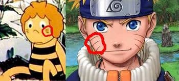 a vera provenienza dei baffi di Naruto. Che siano parenti?  