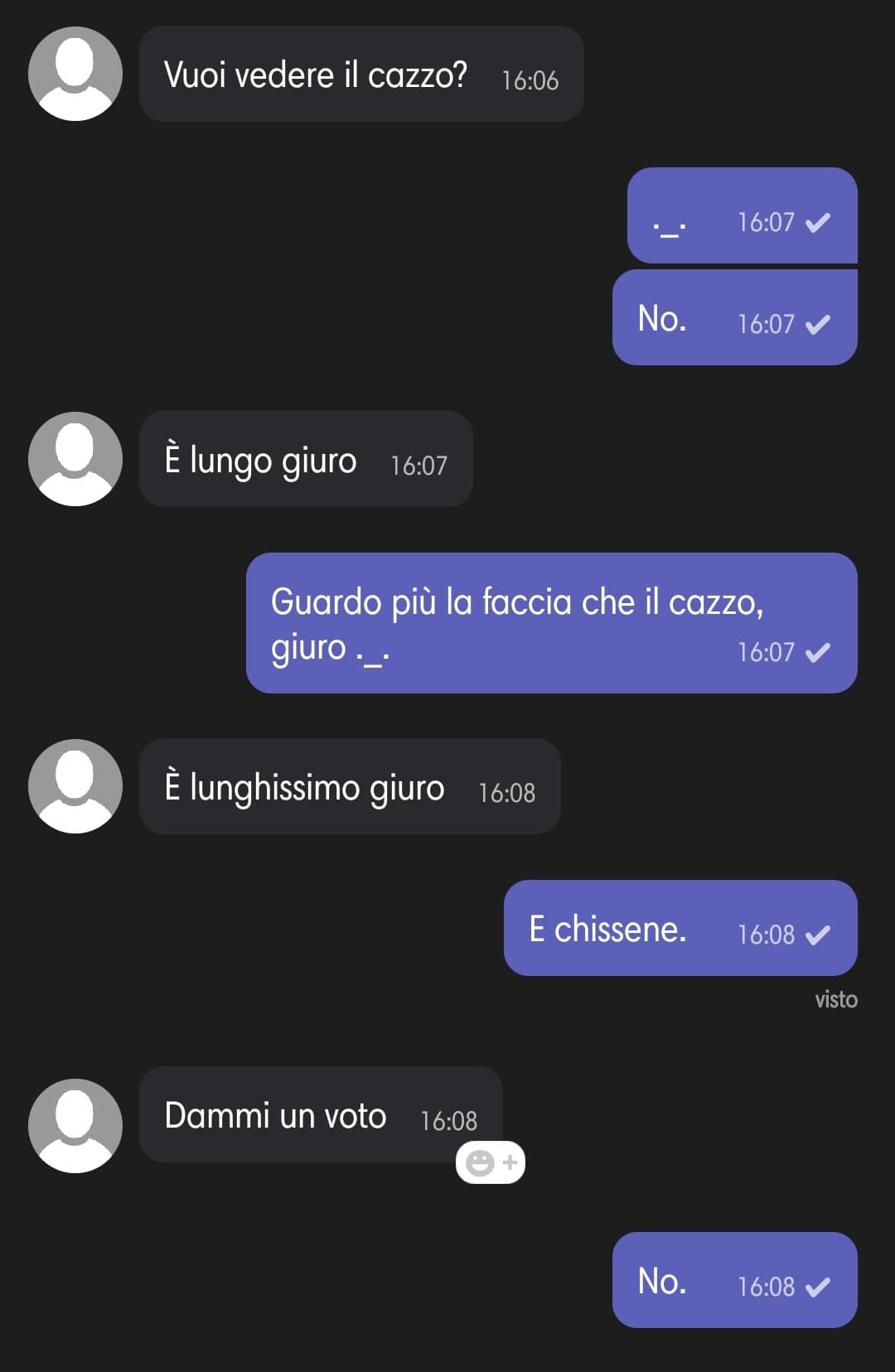 Giuro che non me fregava un cazzo 😫.