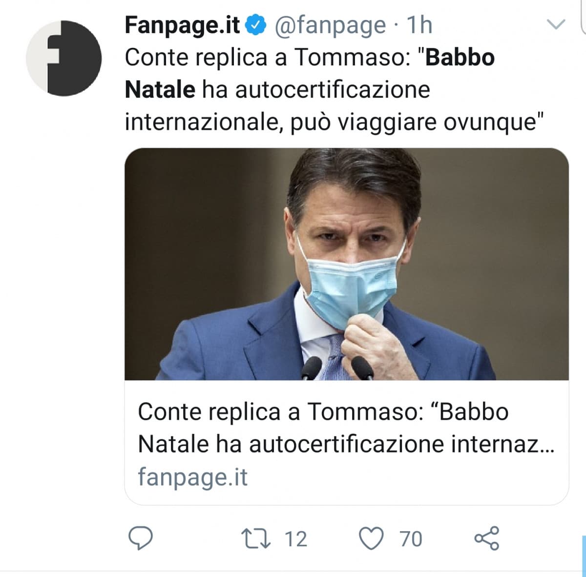 "Ed è così bambini, che Giuseppe Conte salvò anche il Natale!" 