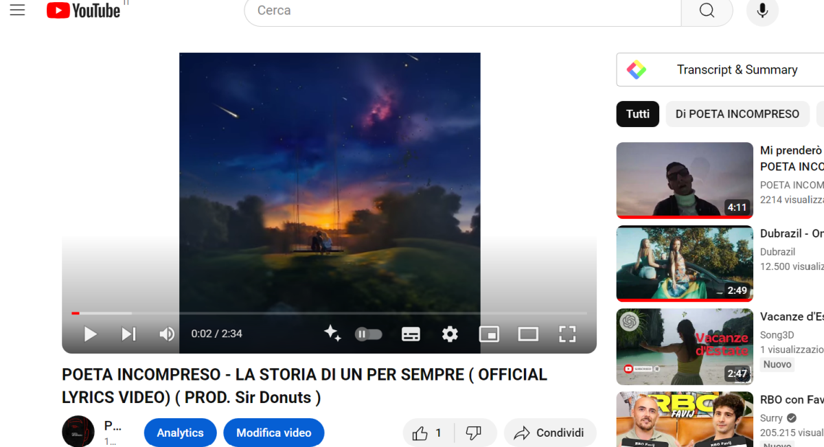 Ieri è uscita la mia nuova canzone, se vi va dategli un ascolto like e commento e accetto tutti i consigli per migliorare