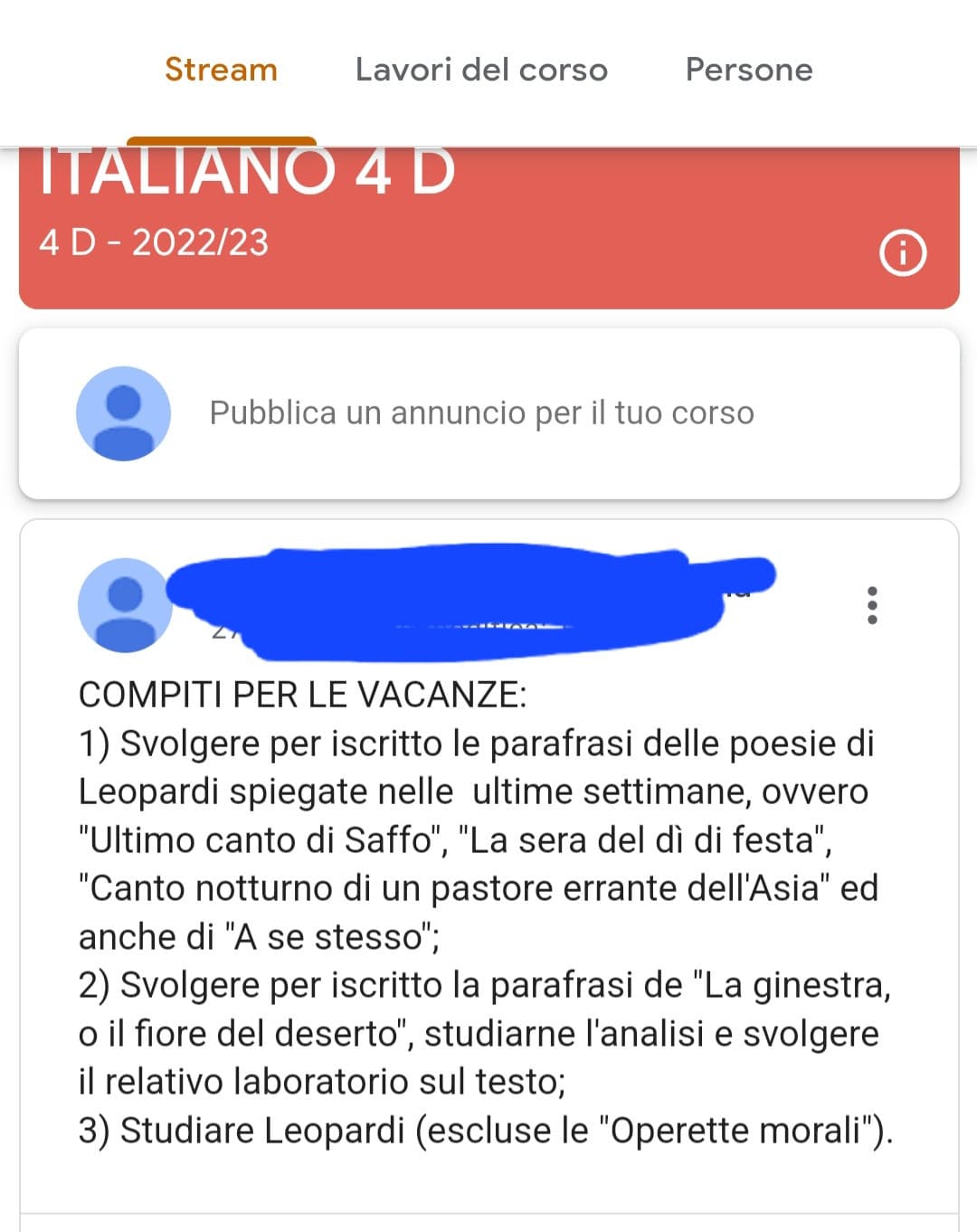 Ma ste qua, invece di andarmi a cagare il cazzo, non potrebbero fare qualcosa di più utile? Poi io dico nessuno ci ha dato compiti per le vacanze, ma solo ste due sceme e posso capire matematica (minimo li farò settembre o mai), ma italiano anche no