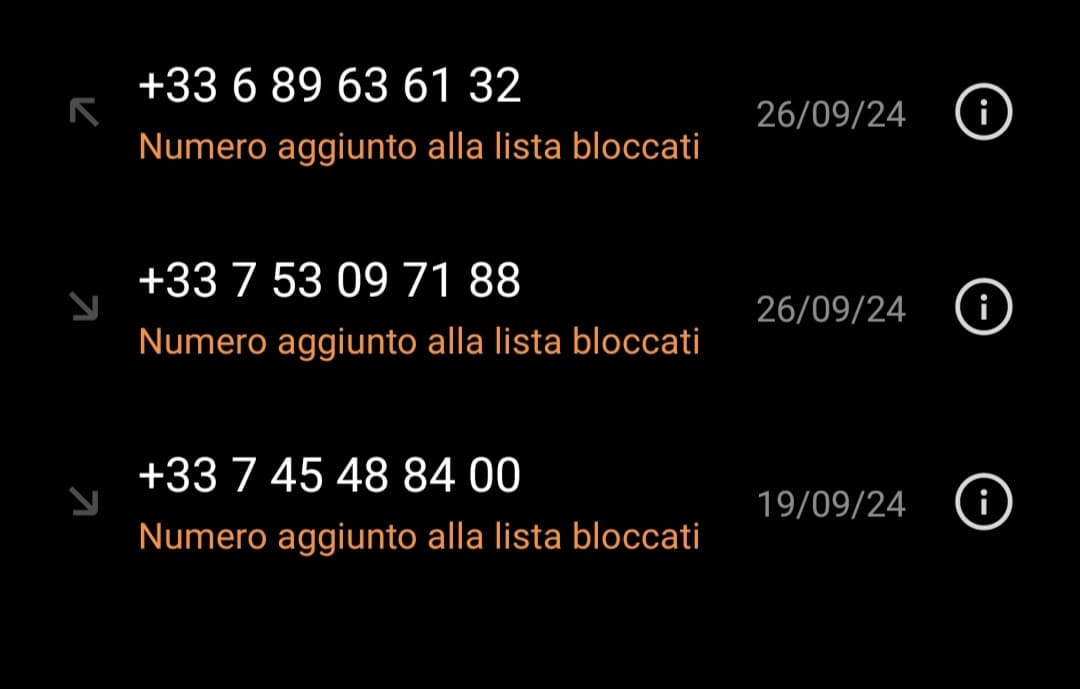 Perché mi arrivano continuamente chiamate da numeri esteri francesi se non lo alcun contatto con la Francia? Qualcuno di voi lo sa?