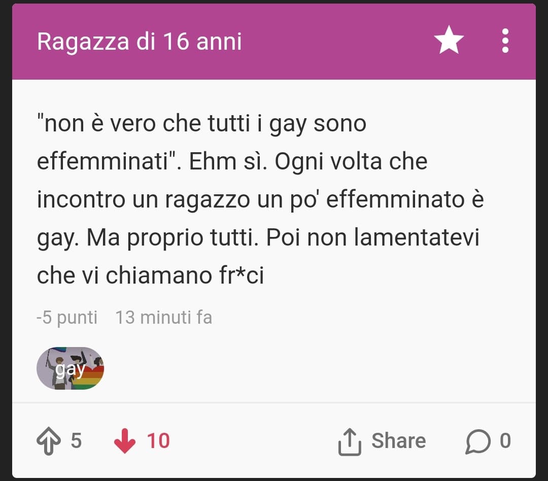 Poi non ti lamentare se ti chimani "figa di legno" se non gliela dai al primo appuntamento. Ma che cazzo di ragionamenti fai, op?