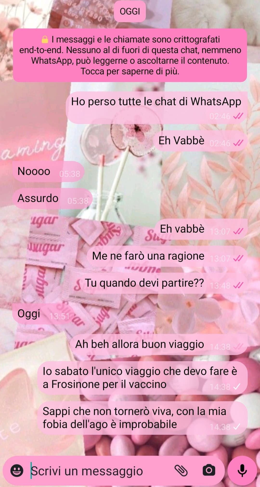 Guardate come mi distinguo dalla massa e faccio la cringe con WhatsApp Rosa. AHAHAH plebei.