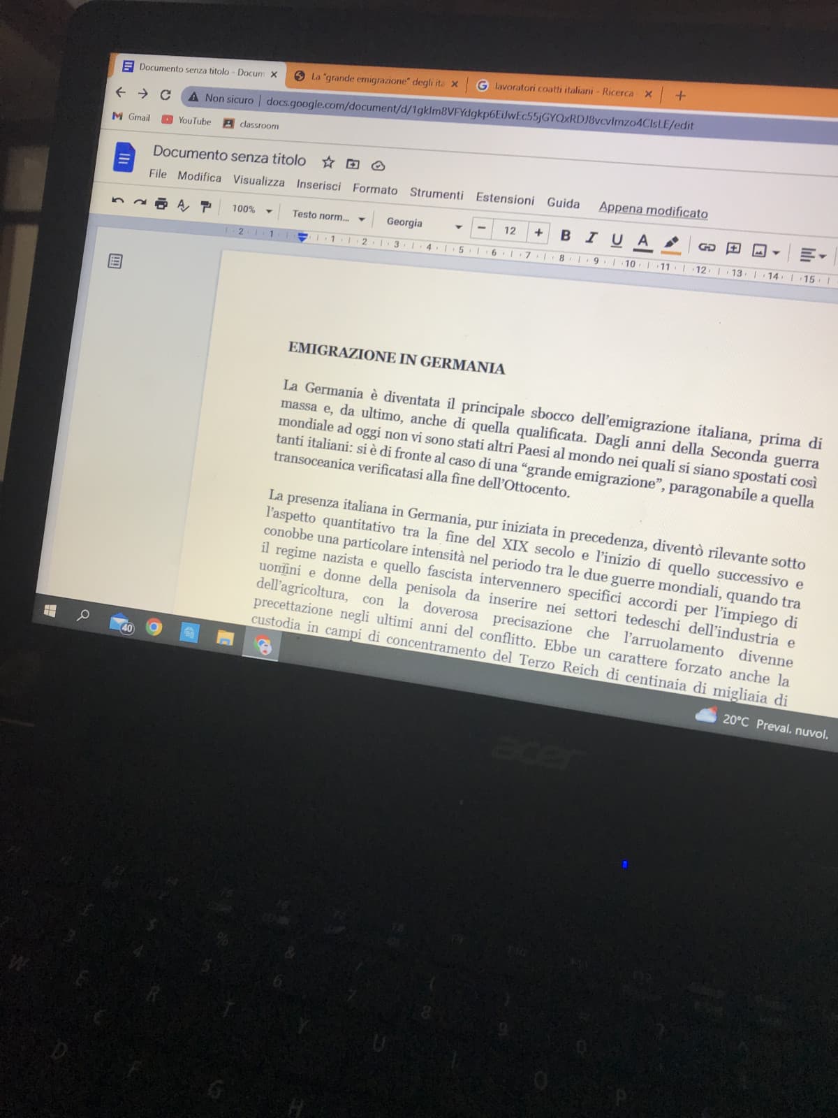 Ora devo farla in tedesco e poi fare il power point