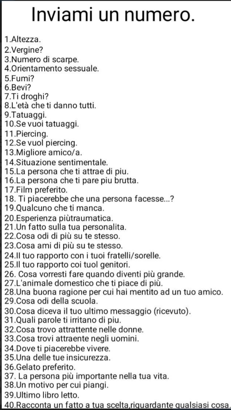 Dite un numero dai