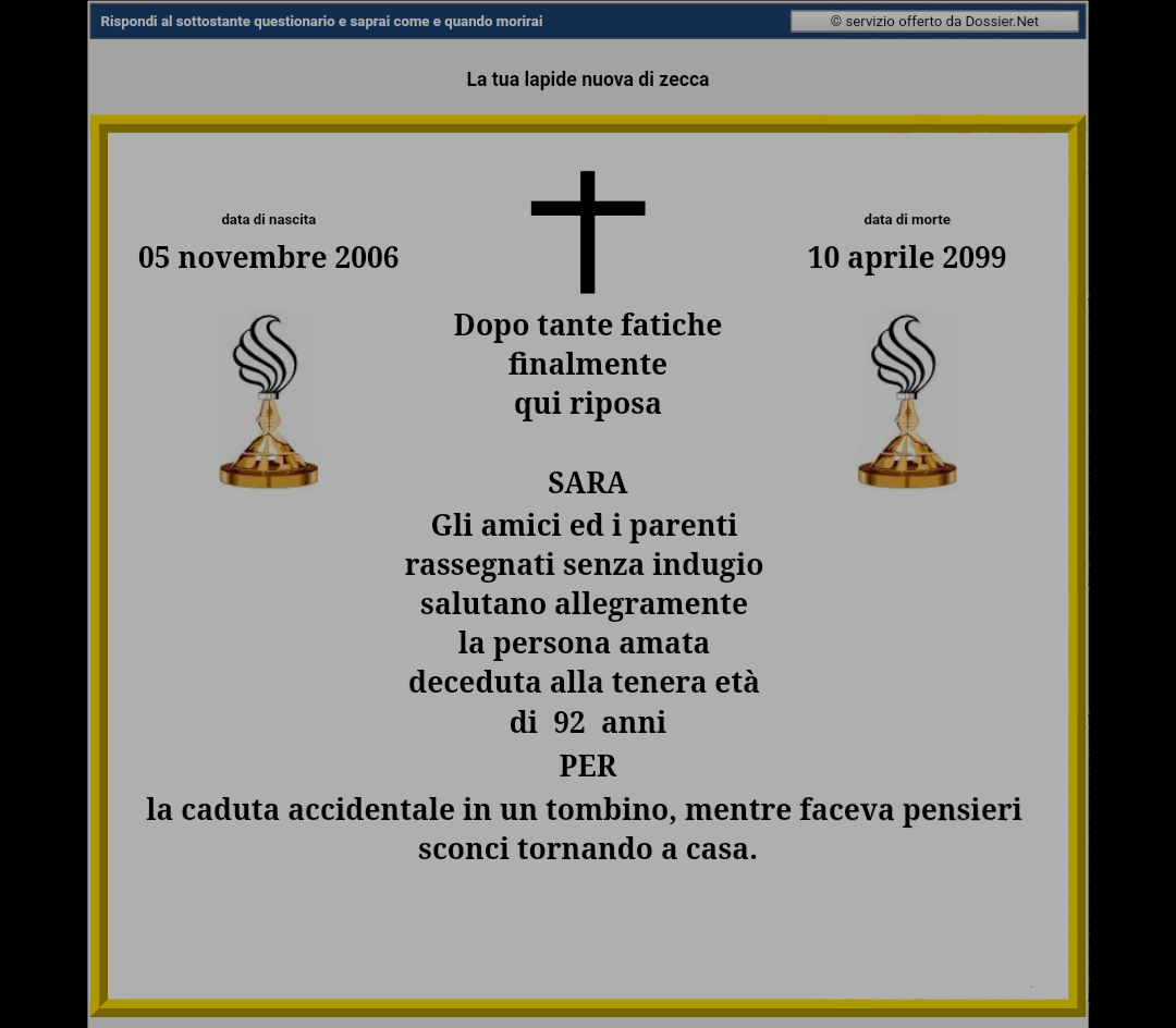 Guardate la causa della morte... WTF ??!