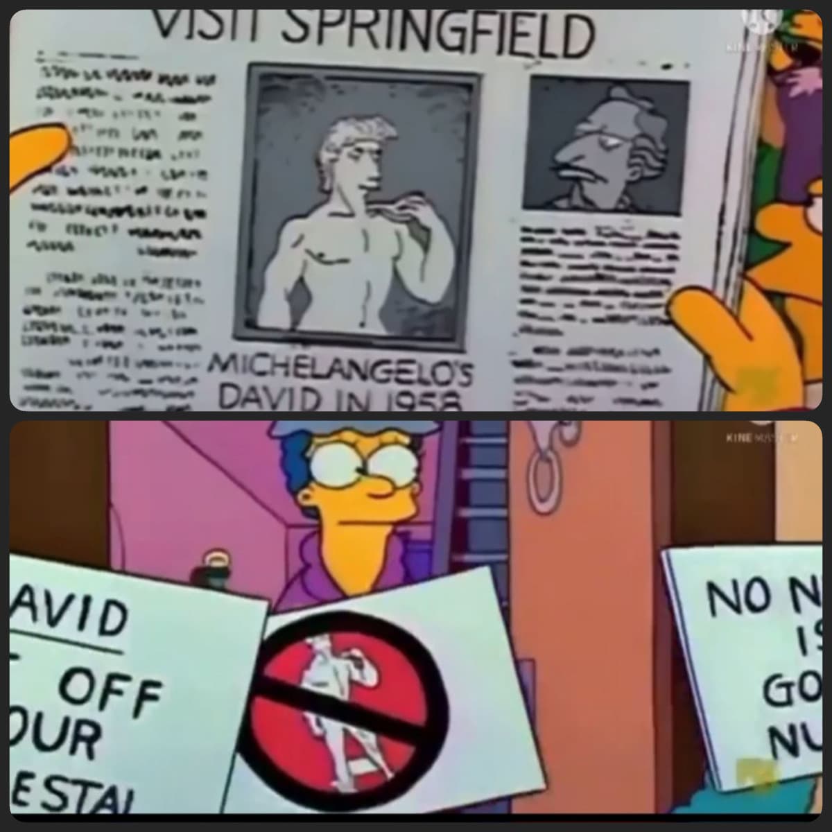 Non sapevo che I Simpson avessero predetto anche "l'oscenità" del David di Michelangelo.