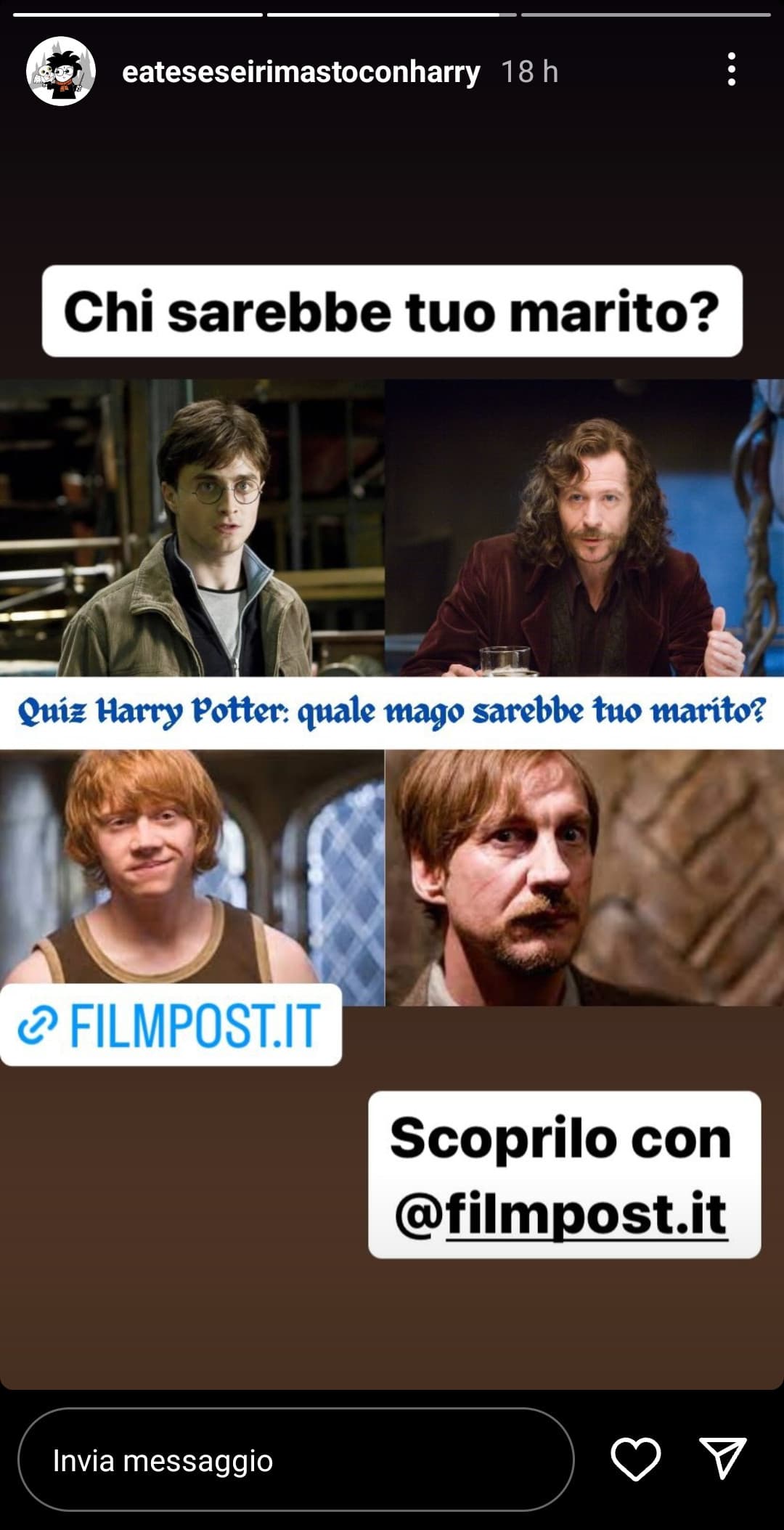 Mio marito è Sirius black, però sono serpeverde ahahaha 