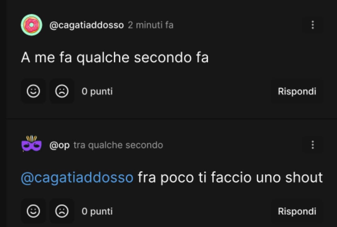 Ecco "tra qualche secondo" @cagatiaddosso